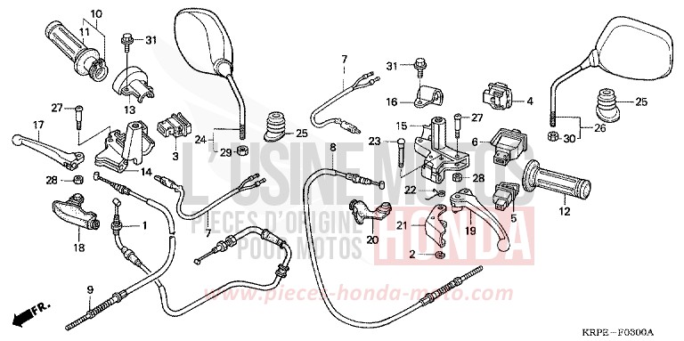 HANDLE LEVER/SWITCH/CABLE for SCV LEAD CANDY TAHITIAN BLUE (PB215) from 2005